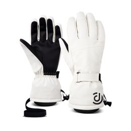 Ski Gloves Five Fingers Gloves Ski Men Women Winter White Warm fleece Cotton Riding Outdoor Sports Touch Screen Fivefinger Skiing Snowboarding 221123