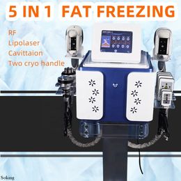 Fat 360 Freezing Slimming Machine 5 In 1 Cryotherapy Cellulite Removal Equipment Cool Body Sculpting Cryolipolysis Device Rf Radio Frequency Cavitation Lipolaser