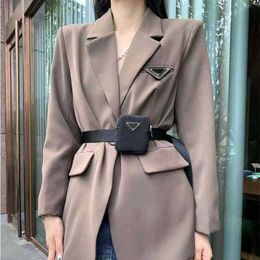 Women's Trench Coats designer Women Dress Long Skirt Belt Fit Skirts For Spring Summer Outwear Casual Style With Budge Letter Lady Slim Dresses Jacket Shirt Wool NMPL