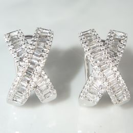 Stud Across 14 Gold Lab Diamond Earring Real 925 sterling silver Engagement Wedding Earrings for Women Bridal Gemstones Jewellery 221119