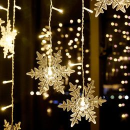 Christmas Decorations Curtain LED Lights Merry Christmas Decorations for Home Snowflake Icicle Lights Natale Navidad Xmas Decoration Year 2023 221123