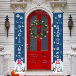 Christmas Decorations Porch Banner 2pcs Waterproof Hangable Outdoor Merry Sign Winter Rustic Hanging Decor For Door