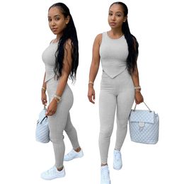 Women's Two Piece Pants Tracksuit Women 2 Two Piece Set Spring Summer Clothes Sleeveless Tank Top Pencil Pants Suits Casual Women's Sets Jogging Outfits 221123