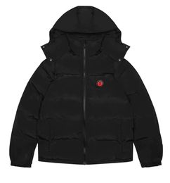 Herren Winter warmer Trapstar London Hoodie abnehmbare Kapuze -Down -Jacke Black Red Sticked Letter Down1996