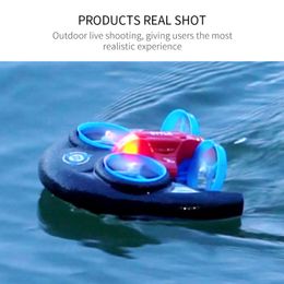 Electric RC Boats H101 3 in 1 Headless Mode Hovercraft Water Ground Air RC Quadcopter Drone 221122