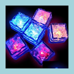 Party Decoration Mini Romantic Luminous Cubes Led Artificial Ice Cube Flash Light Festive Party Wedding Christmas Decoration Home De Dheym