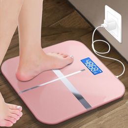 Body Weight Scales Bathroom Floor Glass Smart Electronic USB Charging LCD Display Weighing Home Digital 221121