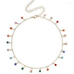 Choker Women&#39;s Necklace 2022 Kpop Accessories Crystal Necklaces Collar Collares Multicolor Chians Jewellery Lady Bijoux Gift