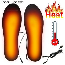 Shoe Parts Accessories KOTLIKOFF USB Heated Insoles Feet Warm Sock Pad Mat Electrically Heating Washable Thermal Winter Insole Unisex 221122