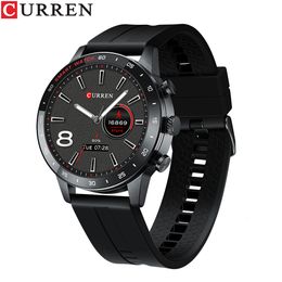 Wristwatches CURREN Men Smart Watch Heart Rate IP68 Waterproof Sports Fitness Bluetooth Call Smartwatch Music Clock 221122