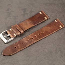 Watch Bands Horween US Chromexcel Leather Natural Soft Wrap Handmade Straps 18mm 20mm 22mm 221122