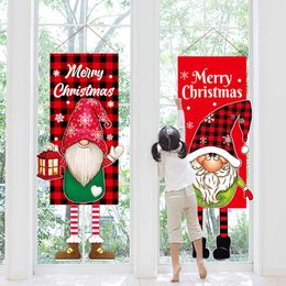 Decorações de Natal 114x45cm Porta da varanda Banner Papai Noel Boneco de neve Feliz Pendurado Bandeira Ornamento para decoração de casa Navidad