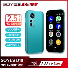 Soyes Original D18 Mini Android Smart Phones Google Play 2.5" inch High Resolution Screen Quad Core 1GB RAM 8GB ROM 2.0MP Dual SIM card 3G cell Phone