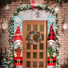 Christmas Decorations Merry Porch Door Banner Hanging Ornaments Santa Claus Reindeer Home Navidad Happy New Year