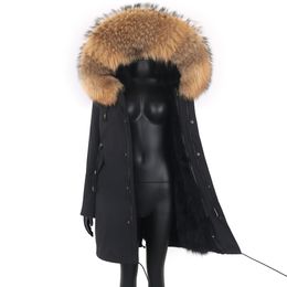 Women's Fur Faux Thick Warm Real Liner Coat Winter Jacket Women Long Parka Waterproof Big Natural Raccoon Collar Hood 221123