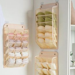 Storage Boxes 1 Set Underwear Bag Wall Mounted No Punching Hanging Large Capacity Compartment For Wardrobe