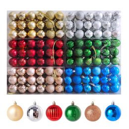 Christmas Decorations 36Pcs 3Cm Tree Ball Red Gold Silver Color Plastic s for Party Supplies Ornaments 221123