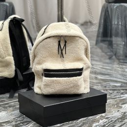 12A All-New Mirror Quality Designer Womens Backpack Bag Classic Fashion Wool Hair Purse Luxurys Handbags Double Strap White Shoulder Box Bag