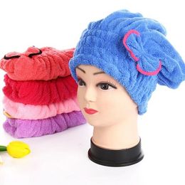 Microfiber Thick Coral Fleece Absorbent Quick-drying Cap Confinement Cap Women's Bag Turban Shower Caps Household Dry Hair Towel Wholesale