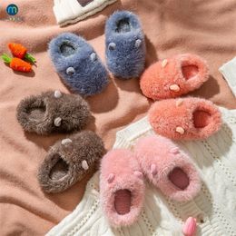 Slipper Winter Children Cotton Slippers Baby Girls Indoor Non-Slip Warm Plush Fluffy Furry Kids Home Shoes For Boys Miaoyoutong 221123