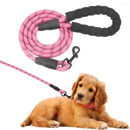 Dog Collars Medium Big Collar Leashes 1.5CM Length Reflective Wire Leads Pet Rope For Labrador Husky Rottweiler Soft Foam Handle