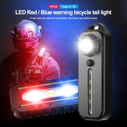 Flashlights Torches 12pcs Mini Thin Flashlight Tactical Shoulder Light USB TypeC Rechargeable Bicycle Taillight Helmet Lamp Keychain 221123