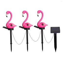 3Pcs Flamingo Waterproof Decorations Lawn Light For Home Patio Garden Backyard