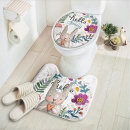 Bath Mats 2 pcs/set Cartoon Rabbit room Carpet Set Comfortable Mat Toilet room Rugs and Tapis Salle de Bain 221123