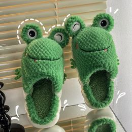 Slippers Frog Winter Cotton Non-slip Home Shoes Cartoon Cute Couple Warm Wholesale Chaussure Femme 221122
