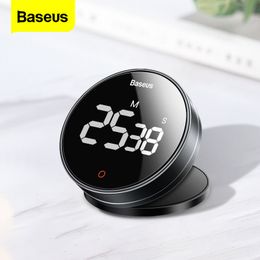 Kitchen Timers Baseus Magnetic Countdown Stopwatch Manual Rotation Counter Work Sport Study Alarm Clock LED Digital Cooking 221122