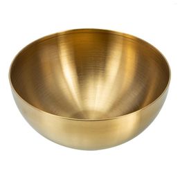 Bowls Stainless Steel Salad Bowl Kitchen Accessory Wood Snack Tableware Thicken Round Dining Set