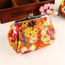 3pcs Coin Purses Lady Floral Colorful Prints Gold For Wrapping Solid Wallet