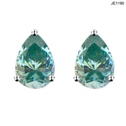 Männer Frauen Fancy Schmuck Weißgold vergoldet grün blau Moissanit Diamant Ohrringe für Mädchen Frauen schönes Geschenk