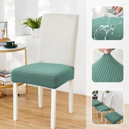 Chair Covers Waterproof Cushion Cover Jacquard Dining Room Kitchen Seat Slipcover Furniture Protector Solid Colours Home Decor