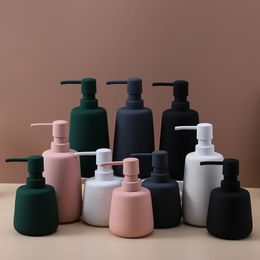 Liquid Soap Dispenser 260ml 400ml Matte Ceramic Bathroom Empty Refill Sub-bottle Hand Sanitizer Shower Gel Shampoo Bottles 221123