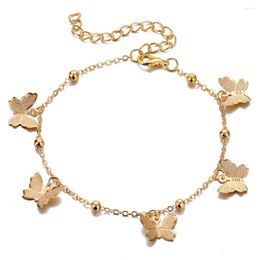 Link Bracelets Yayi Jewellery Fashion Butterfly Anklets For Women Gold Silver Colour Chain Ankle Bracelet On The Leg Beach Bohemian Foot