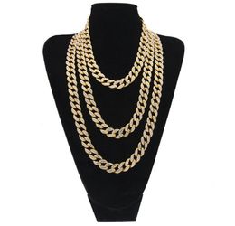 15 mm Miami Iced Out Cuban Link Colliers For Mens Long ￩pais ￩pais lourd Big Hop Women Gold Silver Chains Jewelry Bijoux DropShippin3172307