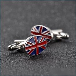 Cuff Links French Formal Business Suit Shirt Cufflinks Enamel British Flag Cuff Links Button For Men Fashion Jewellery Drop Delivery T Dhola