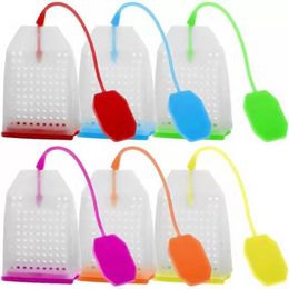 Food-grade Silicone Mesh Tea Infuser tools Reusable Strainer Bag Style Loose TeaLeaf Spice Filter Diffuser Coffee Strainers P1123