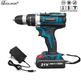 Electric Drill OTOOLSION 21V Impact Variable Speed Cordless Screwdrivers 1.5Ah with Lithium Battery 221122