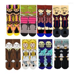 Men's Socks Spring And Autumn Winter Cotton In The Tube Characters Avatar Happy Fashion Comfortable Thickening Of Toe Heel