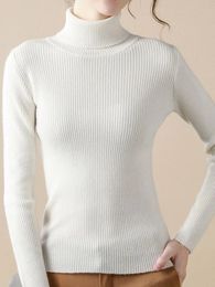 Women's Sweaters ABRINI Turtleneck Casual Soft Cashmere Pullovers Elastic Jumpers Knit Slim Basic Sweater For Winter 221123