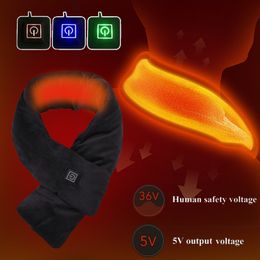 Scarves Winter Scarf Heated USB Women Heating Couple Neckerchief Plush Collar Shawl Neck Warmer 221122