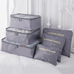 6pcs Set Travel Bag Organiser Clothes Luggage Storage Bags Suitcase Underwear Storage Kit Travelling Pouch Packing Cubes YFAT27