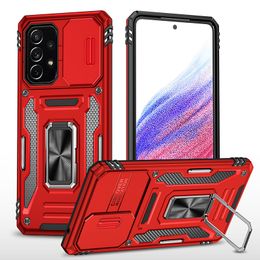 Camera Protection Cases For Samsung A14 A13 A23 A33 A53 A73 A22 A32 M53 A52 5G Sliding Window Phone Ring Shockproof Case