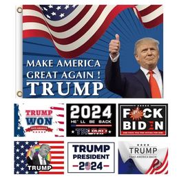 3x5ft Double Sided Campaign Garden Flag Trump 2024 Decoration Banner take America back New DHL C1124