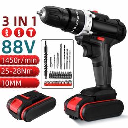 Electric Drill pro 88VF 3 in 1 Screwdriver 2 Speed 253 Torque Driver Power Tool Set with 6000mAh Battery Accessories 221122