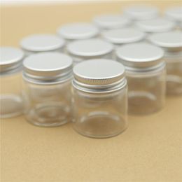Garrafas de armazenamento 6 peças 47 50mm 50ml especiarias Jarros de vidro Tampa de parafuso de prata Tiny Test Tube Vials Craft Candy Transparent Candy
