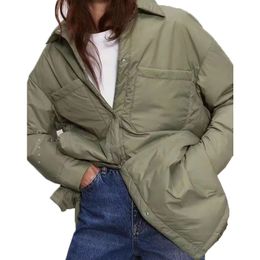 Women's Jackets Shirts Oversize Parkas Coats Khaki Pocket Long Sleeves Coat Armygreen Outwear Streetwear Fashion zatraf Jacket 221122