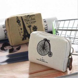 Wallets Vintage Classic Women Man Canvas Coin Purse Zip Wallet Small Mini Bag Case Pouch Holder Retro Money Bags Gift L221101